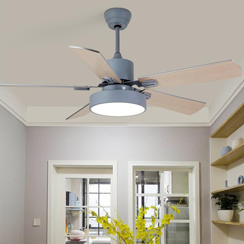 北欧现代简约木叶风扇灯大风客厅电扇吊灯LED餐厅卧室吊扇灯