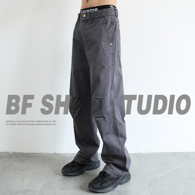 深灰色休闲裤男士宽松秋季户外