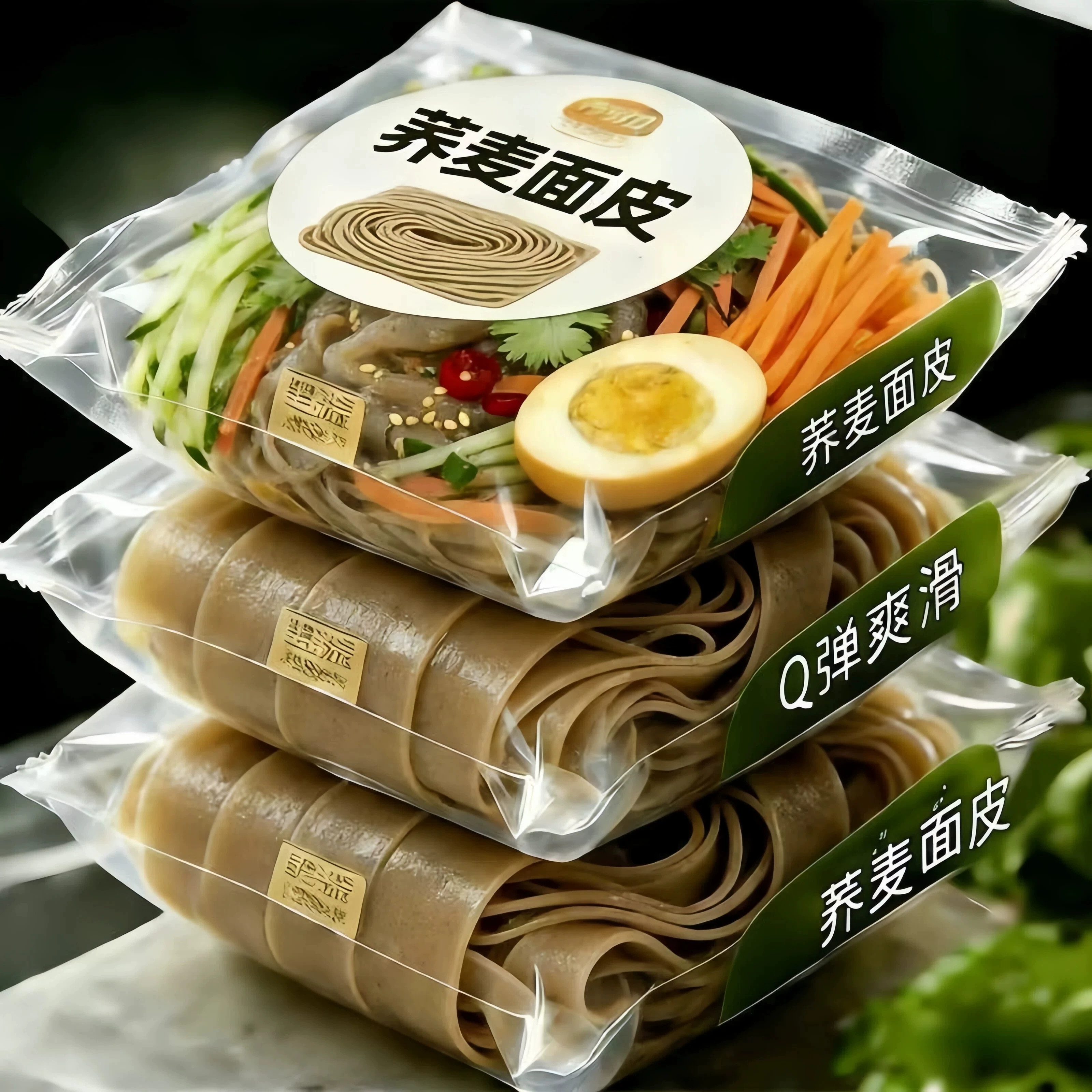 荞麦面皮官方旗舰店免煮带料包0脂肪面饼即食速食代餐宿舍方便面