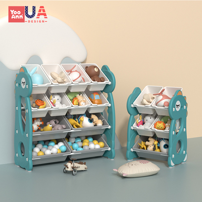 inhe简易儿童收纳架玩具绘本多层分类整理柜宝宝大容量卡通储物架