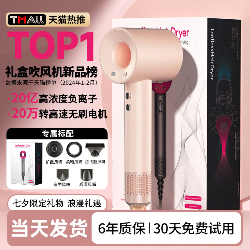 德国吹风机家用礼盒套装高速电吹风筒负离子护发速干静音粉色礼物