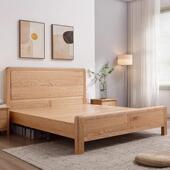 实木床1.8双人床米红橡木榫卯卧代床现简2858 约1.主5原木风满铺