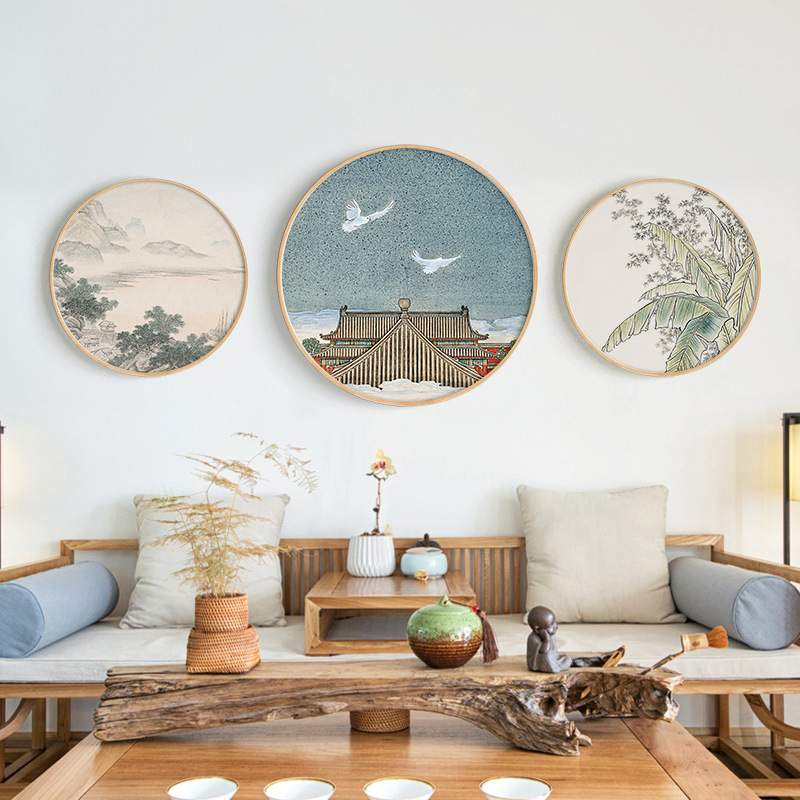 新中式装饰画禅意风景现代水墨画客厅茶店茶室民宿玄关中国风挂画图片