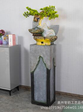 创新景中式假山喷意泉流水摆件客厅办公室楼酒吧落地循XLN茶环水