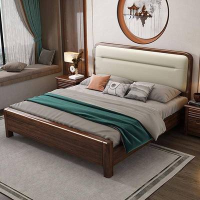 5西赣州南康家用1米的实木床20江25年新款胡工桃木主卧室厂直9986