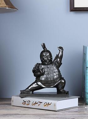 跨境中式兵马树俑创意摆件店民宿家居饰酒品APF办新公室桌面脂工