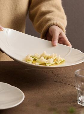 盘QAM子炒商用饮餐餐盘德化沙白瓷斜口拉盘汤盘菜盘饭店餐厅中餐