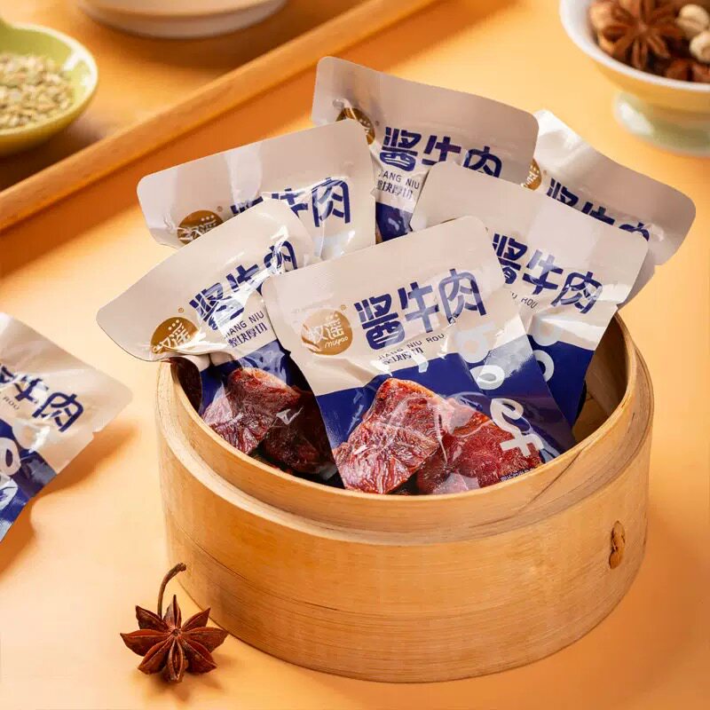 牧谣500g酱牛肉开袋即食卤牛肉熟食真空独立包装休闲解馋零食小吃