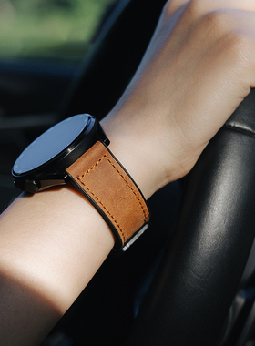 适用于新款oppowatch X2/X真皮表带OPPO智能手表4pro磁吸一加oneplus2腕带3pro/watch3/2/1高级vivo5替换腕带