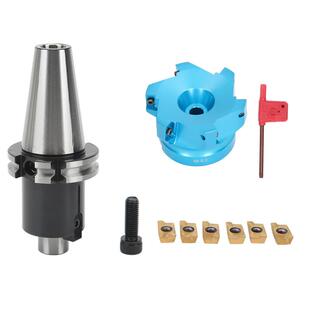 DIN69871铣刀杆SK40-FMB22-60+直角80 铝刀盘+6pcs APMT1604刀粒