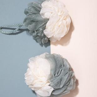 352AAA.日本沐浴球泡澡球浴花可爱搓澡起泡棉拼色身体清洁球