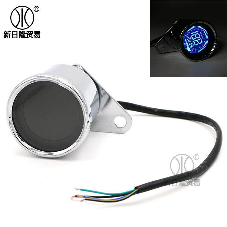 摩托车仪表复古改装仪表里程表转速油量一体LED液晶显示仪表总成
