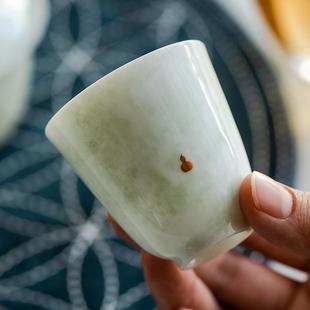 花开荼蘼三色品茗杯家用主人杯轻奢陶瓷功夫茶具茶杯单个喝茶杯子