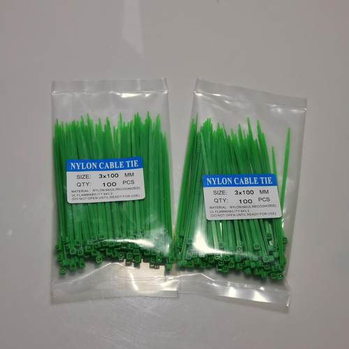 国标绿色扎带3*100园艺绑扎线礼品捆扎线带自锁式塑料束线带