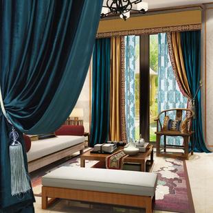 2.8米宽幅意大利丝绒布窗帘布料客厅卧室遮光窗帘沙发软包金丝绒