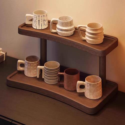 桌面杯架置物架玄关收纳杯子架子餐桌茶杯台面咖啡杯水杯收纳展示