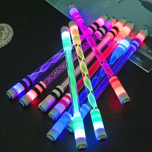 耐摔防爆新手转笔炫酷慢闪灯 转转笔光转转笔亚克力透明玻璃款