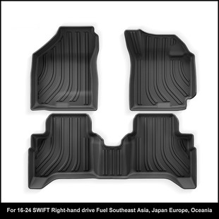 适用于16 铃木雨燕SWIFT右舵汽车脚垫全TPE脚垫后备箱垫跨境 24款