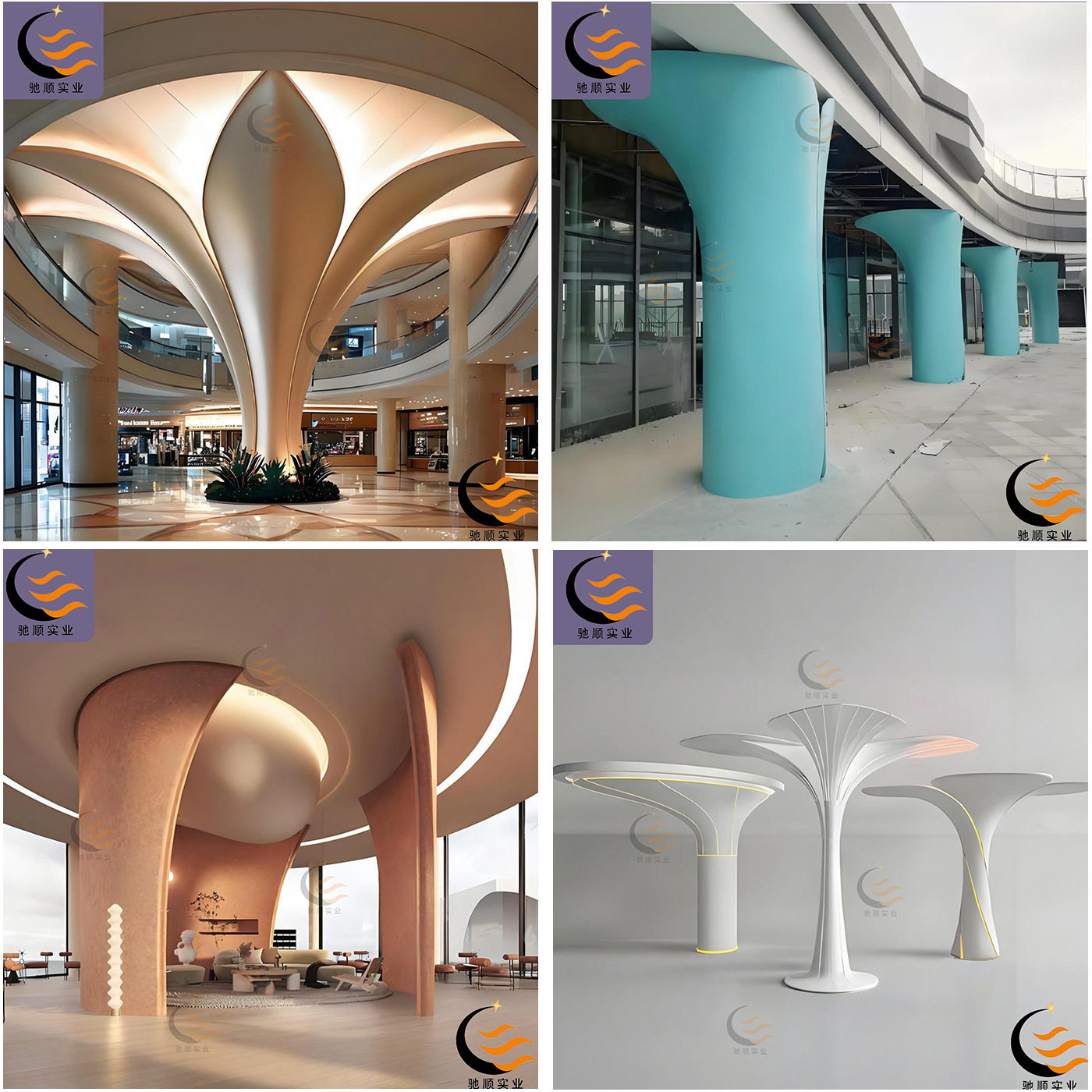玻璃钢装饰包柱酒店大堂罗马喇叭造型柱展厅异型景观美陈雕塑工厂,基础建材,装饰性吸音材料,淘宝优惠券,粉丝福利购,淘宝优惠卷