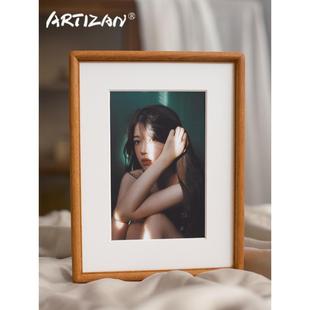 黑胡桃实木榫卯圆角桌面相框678寸A4洗照片做成摆台装 裱画框定制