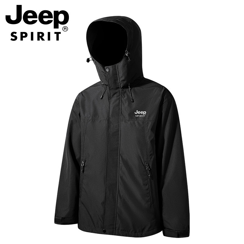 JEEP SPIRIT吉普冲锋衣硬壳单层男户外登山服防风外套夹克春秋款