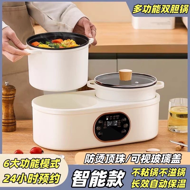 双胆电饭煲多功能智能家用宿舍煮蒸煎煮饭煮粥煮面双控小型电饭锅