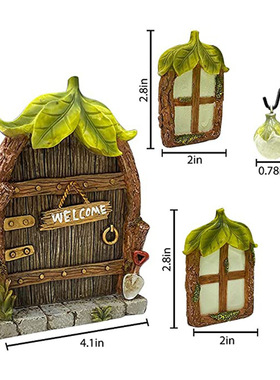 户外摆件树叶门窗挂件庭院花园树脂夜光小门窗树挂装饰品荧光礼物