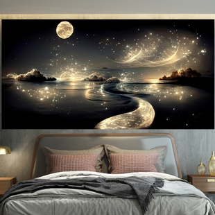 梦幻治愈系风景挂布背景布小众高级感墙布沙发床头装饰布艺挂画布