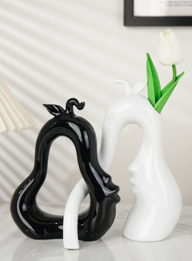 轻奢简约现代永不分梨花瓶摆件玄关酒柜创意装饰品摆台送朋友礼物