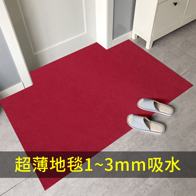 超薄地毯不卡门1mm进门入门入户门地垫吸水防滑红色2mm薄款门垫