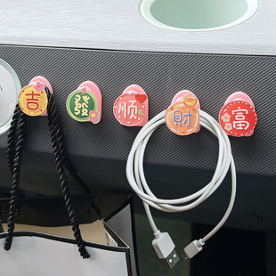 装 车载迷你挂钩汽车副驾驶中控台粘贴式 饰平安暴富女士车内用品%