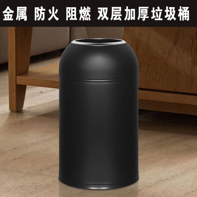 圆形子弹头垃圾桶铁烤漆港式直投垃圾桶大号商场LOGO白色垃圾桶