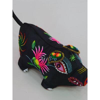 绣花陕西特色手工艺品宝宝千阳布艺猪头枕头婴儿优质醒狮舞狮狮头