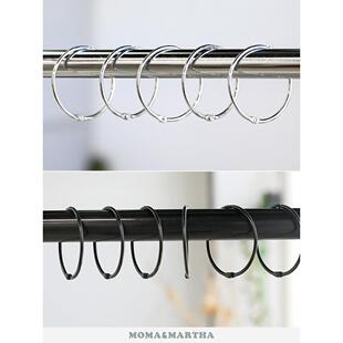 妈咪304不锈钢圆形黑色银浴帘挂钩帘环大环挂环浴帘配件