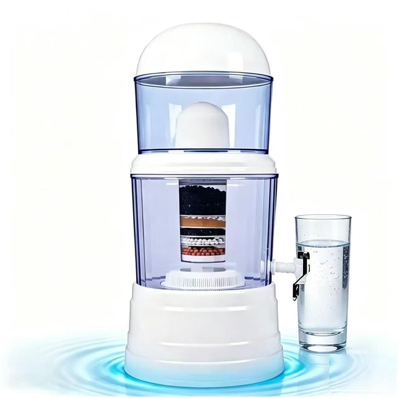 1件发包邮14L16L台式桶装家用净水桶净水器直饮水陶瓷净水壶