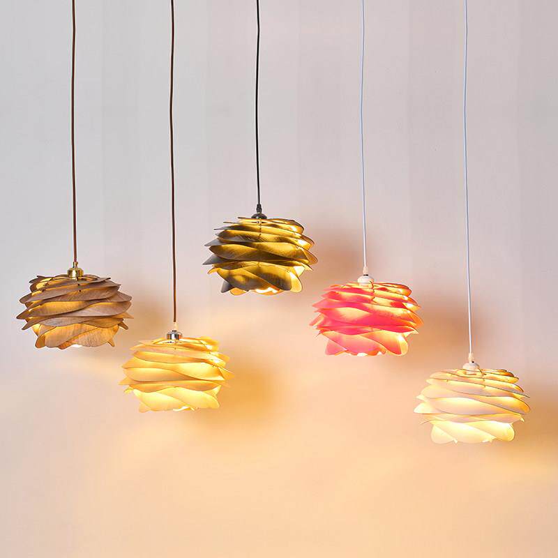 木艺饭厅吊灯北欧创意艺术玫瑰装饰灯饭厅餐桌咖啡厅吧台民宿灯具