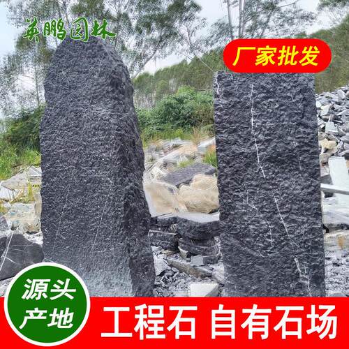 珠海园林景观异型搭配打造别墅花园美学景观石黑山石设计加工