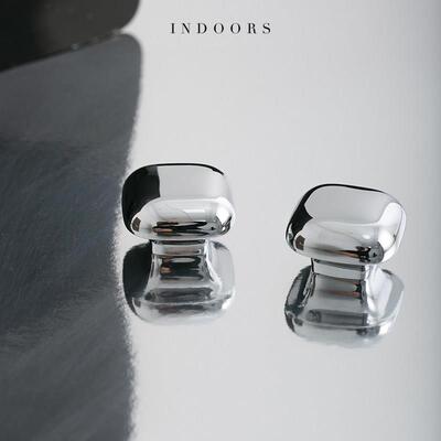 不止indoors意式极简柜门把手衣柜鞋柜抽屉黄铜银色方形单孔拉手