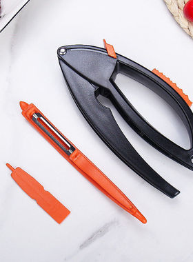 新款高效手动多功能厨房水果削皮压蒜器活力橙色家用蒜蓉制作神器