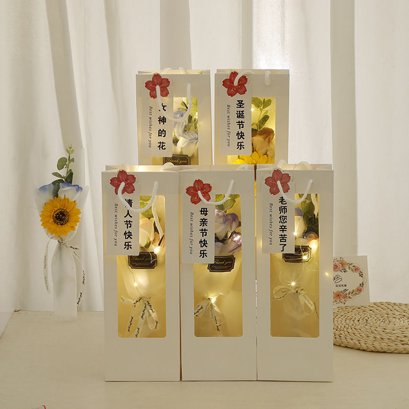 2025新款仿真冰蓝香皂花七夕节浪漫送礼闺蜜女友生日惊喜装饰品