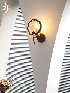 宝西床头壁灯中世纪风格覆古卧室客厅背景壁灯设计师宋代美学灯具