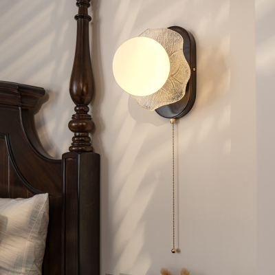 花朵设计师款拉线开关中古壁灯
