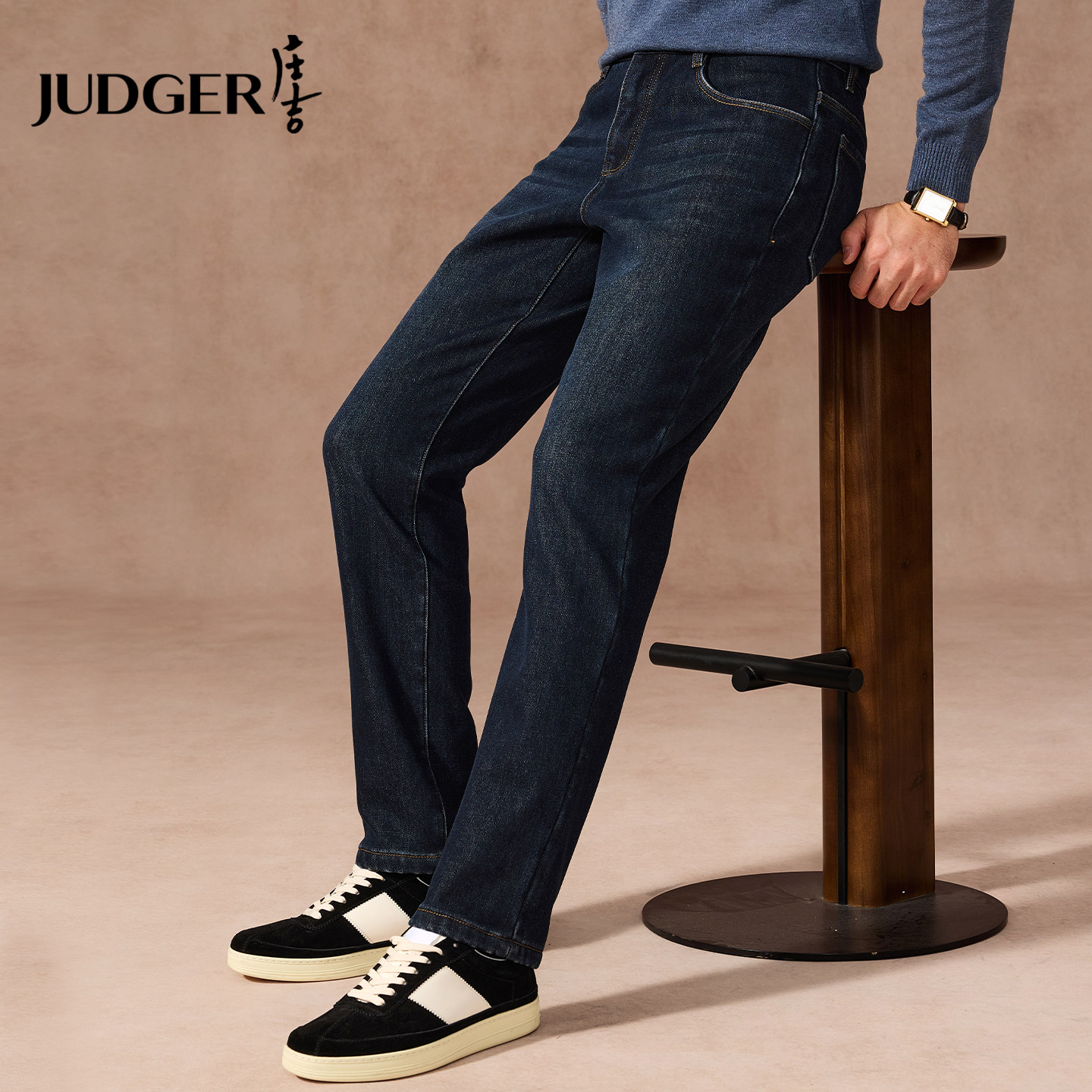 【2mm绒】庄吉男士牛仔裤2025秋冬新款休闲保暖加绒直筒长裤子