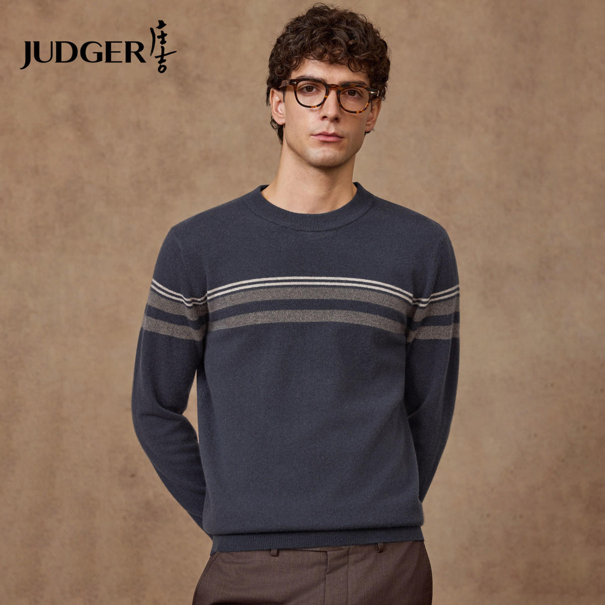 【100%羊毛】庄吉男士纯羊毛衫2025秋冬新款条纹通勤保暖套头毛衣,男装,针织衫/毛衣,淘宝优惠券,粉丝福利购,淘宝优惠卷