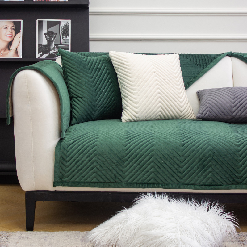 毛绒沙发垫冬季加厚轻奢高级感四季通用防滑N简约现代沙发套罩盖