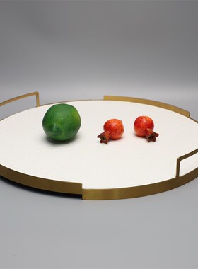 欧式金属托盘样板房售楼部卧室客厅F书房餐厅电视柜软装饰品摆件