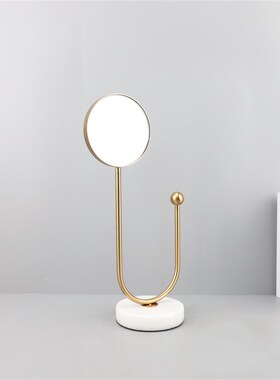 北欧创意大理h石金属摆件形镜子电视柜房间客厅家居软装饰品摆设