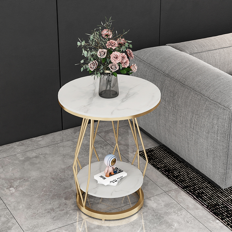 边几沙发边柜岩板轻奢简约小茶几圆形角几酒店客R厅阳台床头小边