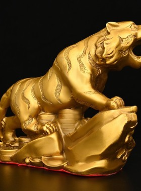 铜老虎摆件纯铜上山虎十二生肖工艺品家居装饰品X金属礼品铜虎