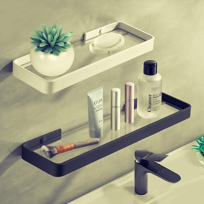 卫生间置物架壁挂k墙上免打孔洗手间厕所洗漱台镜前浴室玻璃收纳